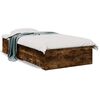 vidaXL Cadre de lit avec tiroirs sans matelas ch&ecirc;ne fum&eacute; 75x190 cm