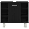 vidaXL Ensemble de mobilier de salle de bain avec &eacute;tag&egrave;re 3 pcs Noir
