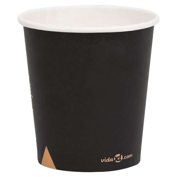 vidaXL Tasses &agrave; caf&eacute; en papier 200 ml 100 pcs Noir