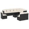 vidaXL Salon de jardin 11 pcs avec coussins noir r&eacute;sine tress&eacute;e