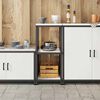 vidaXL Rangement de cuisine avec &eacute;tag&egrave;re Blanc 60 x 50 x 92 cm Acier