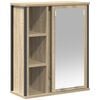 vidaXL Meuble murale de salle de bain miroir ch&ecirc;ne sonoma 50x21x60 cm