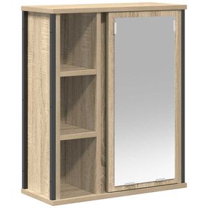vidaXL Meuble murale de salle de bain miroir ch&ecirc;ne sonoma 50x21x60 cm