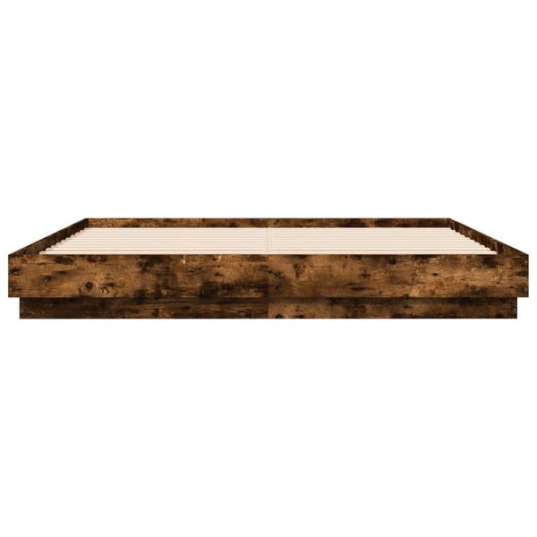 vidaXL Cadre de lit sans matelas ch&ecirc;ne fum&eacute; 180x200 cm