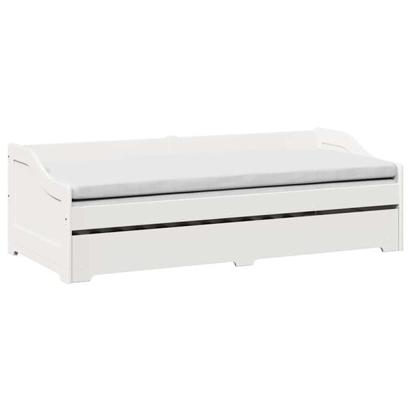 vidaXL Lit de jour avec gigogne sans matelas IRUN blanc 90x200 cm