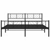 vidaXL Cadre de lit métal sans matelas avec pied de lit noir 183x213cm