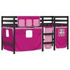 vidaXL Lit mezzanine enfants avec rideaux sans matelas rose 90x200cm