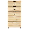 vidaXL Cabinet Roulant avec Tiroirs avec roue MOSS Vernis transparent