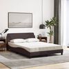 vidaXL Lit avec matelas Dover marron fonc&eacute; 140x190 cm tissu