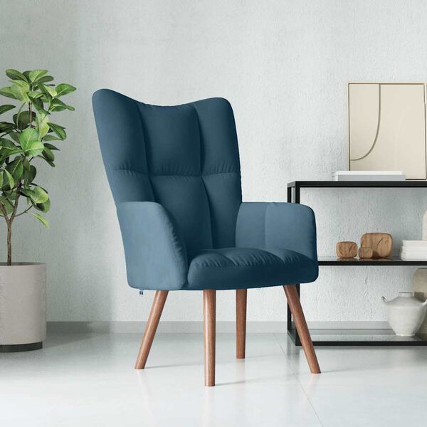 vidaXL Chaise de relaxation Bleu Velours