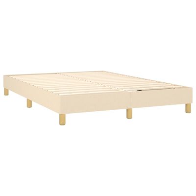 vidaXL Sommier à lattes de lit avec matelas Crème 140x190 cm Tissu