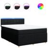 vidaXL Sommier &agrave; lattes de lit avec matelas Noir 140x190 cm Tissu