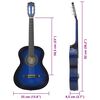 vidaXL Guitare classique de d&eacute;butants et enfants Bleu 3/4 36"
