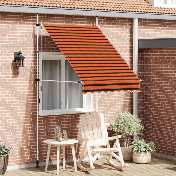 vidaXL Auvent manuel r&eacute;tractable 150 cm Orange et marron
