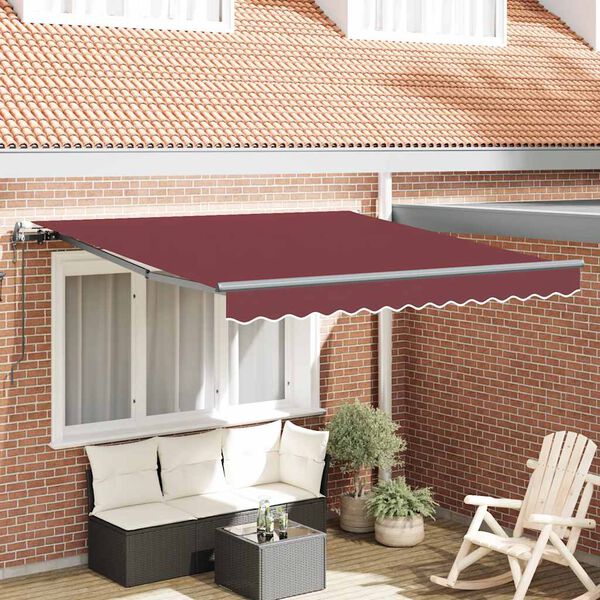 vidaXL Auvent r&eacute;tractable automatique bordeaux 300x250 cm