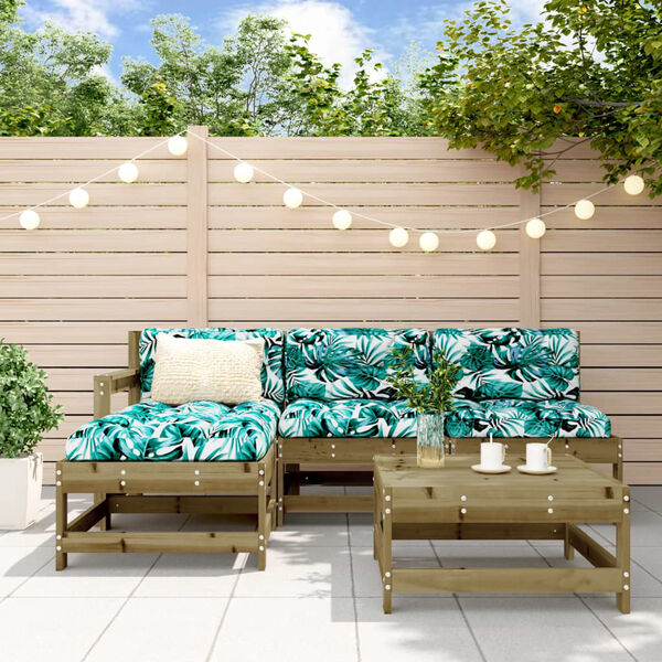 vidaXL Salon de jardin 5 pcs bois de pin impr&eacute;gn&eacute;