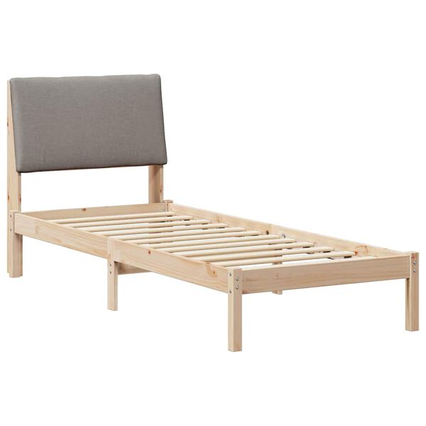 vidaXL Cadre de lit Marron et taupe 80 x 200 cm Bois massif en pin
