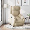 vidaXL Fauteuil inclinable de massage Cr&egrave;me Tissu