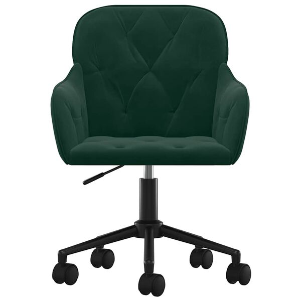 vidaXL Chaises pivotantes &agrave; manger lot de 2 Vert fonc&eacute; Velours