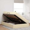 vidaXL Lit avec rangement et matelas Cr&egrave;me 120 x 200 cm Polyester