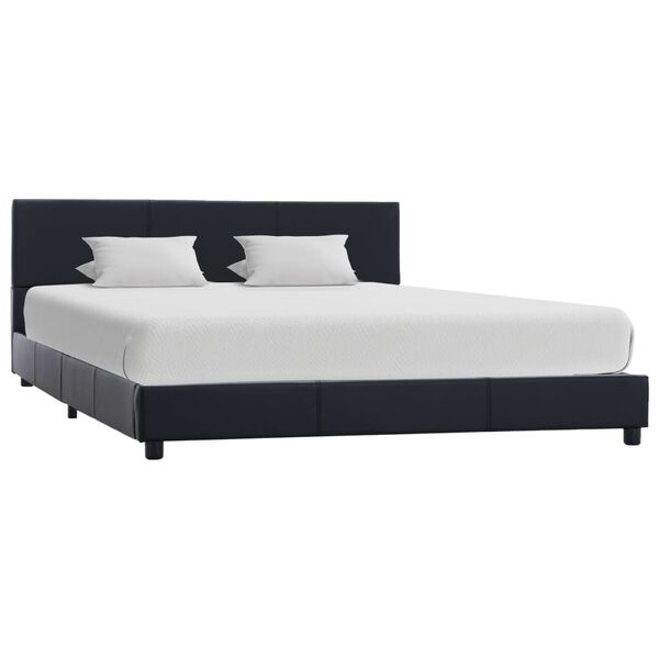 vidaXL Cadre de lit Noir Similicuir 160x200 cm
