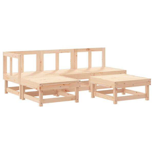 vidaXL Salon de jardin 5 pcs bois massif de pin
