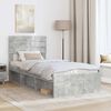 vidaXL Cadre de lit Gris B&eacute;ton 100 x 200 cm Pin massif