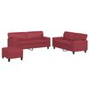 vidaXL Ensemble de canap&eacute;s 3 pcs rouge bordeaux similicuir