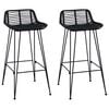 vidaXL Tabouret de bar 2 pcs Noir 44 x 46 x 91 cm Rattan et Acier