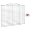 vidaXL Paniers &agrave; gabions arqu&eacute;s 11 pcs 200x30x160/180 cm Fer galvanis&eacute;