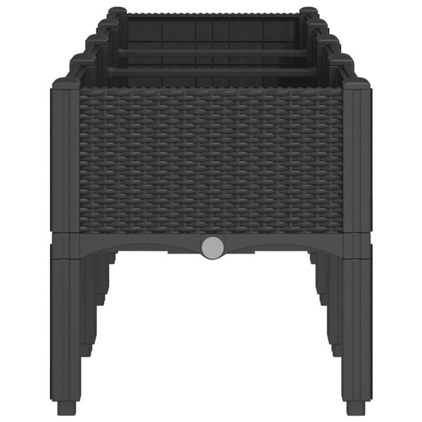 vidaXL Jardini&egrave;re avec pieds noir 160x40x42 cm PP