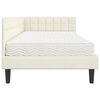 vidaXL Cadre de lit d'angle avec matelas Cr&egrave;me 90 x 190 cm Velours