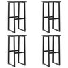 vidaXL Tabourets de bar lot de 4 noir acier enduit de poudre