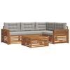 vidaXL Ensemble de canap&eacute;s d'ext&eacute;rieur 5 pc Gris Naturel et Clair