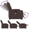 vidaXL Fauteuil inclinable de massage &eacute;lectrique Marron fonc&eacute; Tissu