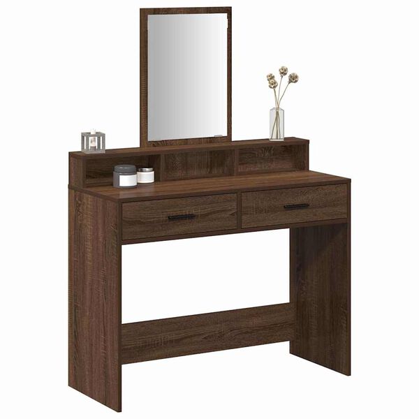 vidaXL Table de Toilette avec tiroir Ch&ecirc;ne brun 100 x 41 x 140 cm