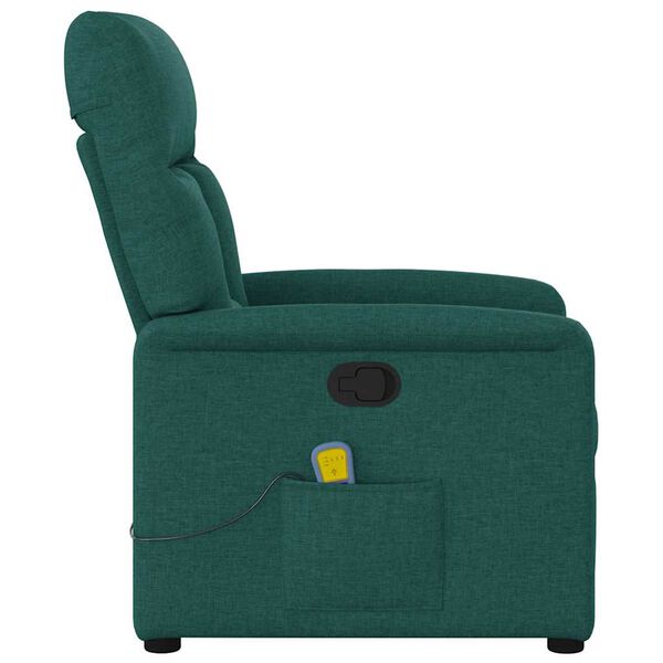 vidaXL Fauteuil de massage inclinable Vert fonc&eacute; Tissu
