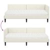 vidaXL Cadre de lit d'angle avec matelas Autre 2 pcs Cr&egrave;me Velours
