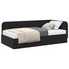 vidaXL Cadre de lit d'angle avec matelas Noir 100 x 200 cm Velours