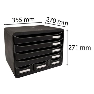 Exacompta Set de tiroirs de bureau Store-Box 7 tiroirs Noir brillant