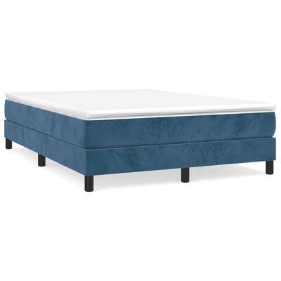 vidaXL Sommier à lattes de lit et matelas Bleu foncé 140x190cm Velours