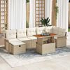 vidaXL Ensemble de canapé de jardin 8 pcs Beige Poly rotin