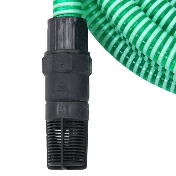 vidaXL Tuyau d'aspiration avec raccords en PVC vert 1" 7 m PVC