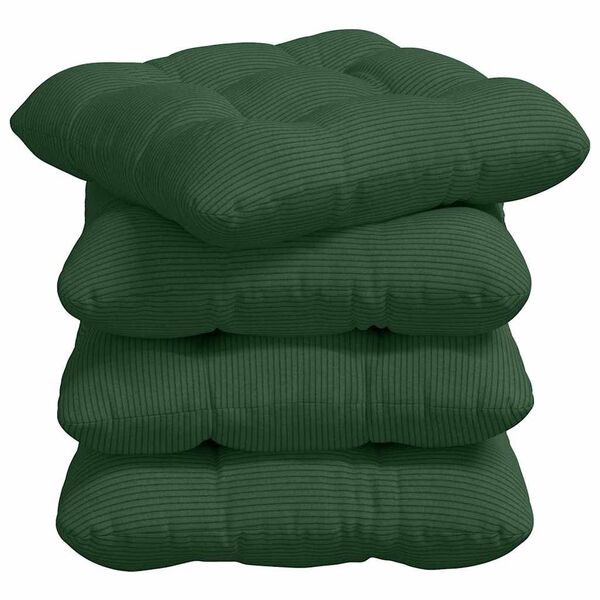 vidaXL Coussins de siège 4 pcs Vert foncé 45 x 45 cm