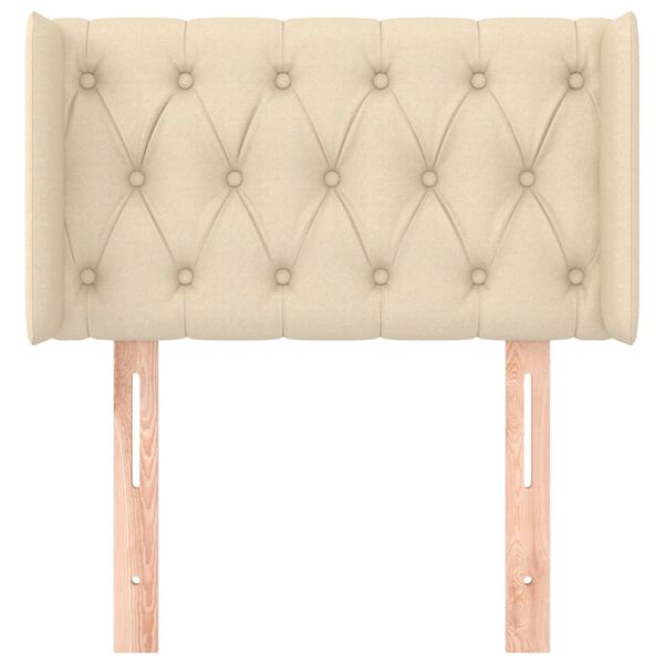vidaXL T&ecirc;te de lit avec oreilles Cr&egrave;me 83x16x78/88 cm Tissu