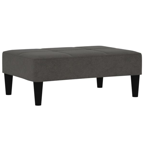 vidaXL Tabouret Gris fonc&eacute; Tissu en microfibre