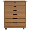 vidaXL Armoire roulante avec tiroirs MOSS bois de pin marron miel
