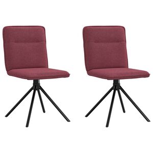 vidaXL Chaises &agrave; manger lot de 2 rouge bordeaux tissu