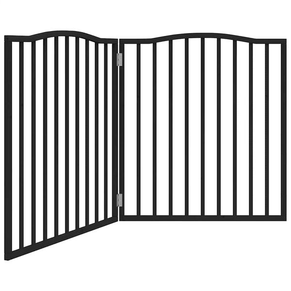 vidaXL Barri&egrave;re pour chien pliable 2 panneaux noir bois de peuplier