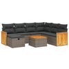 vidaXL Salon de jardin 8 pcs avec coussins gris r&eacute;sine tress&eacute;e